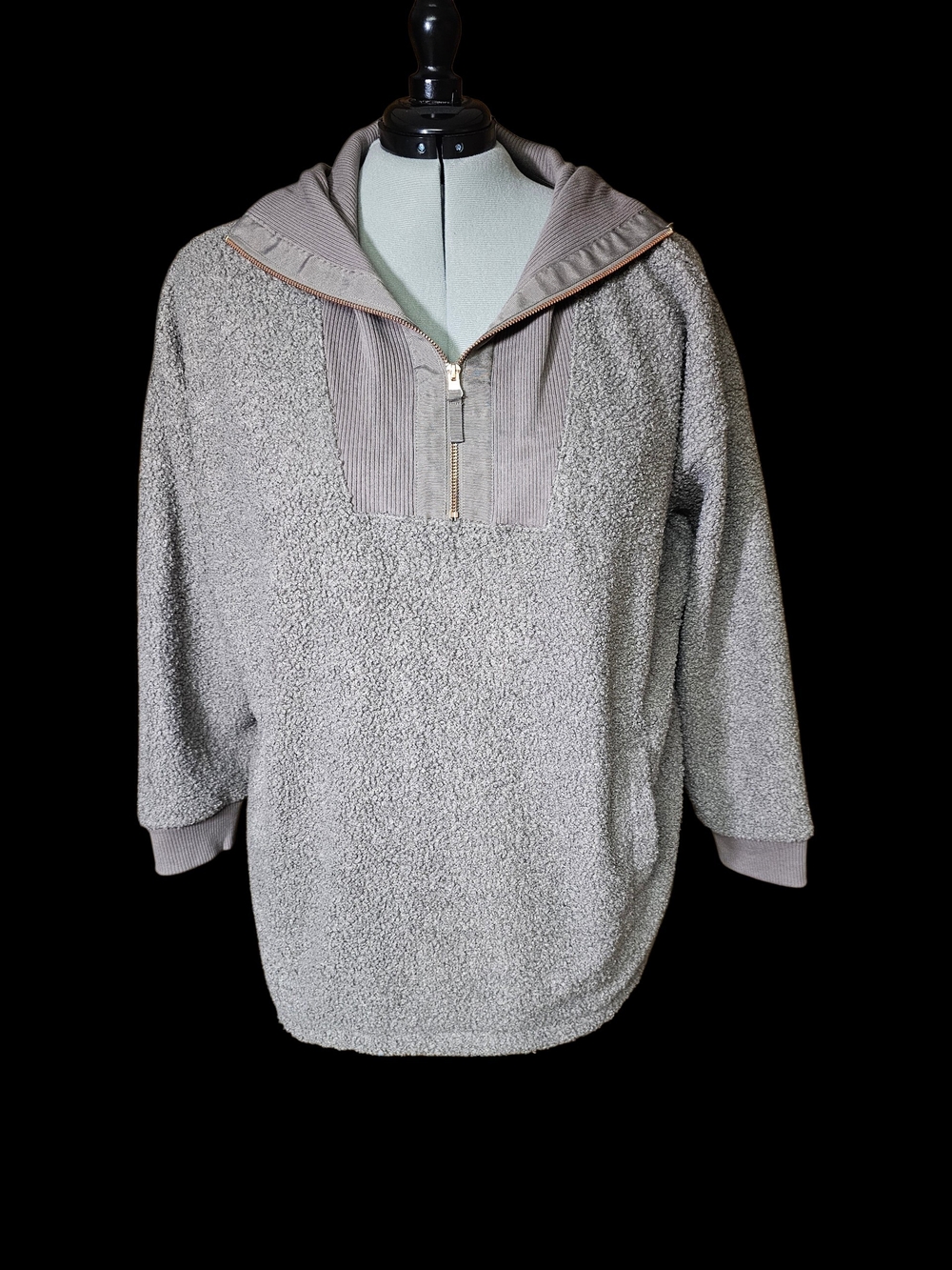 Maurices Taupe Sherpa Half-Zip Pullover